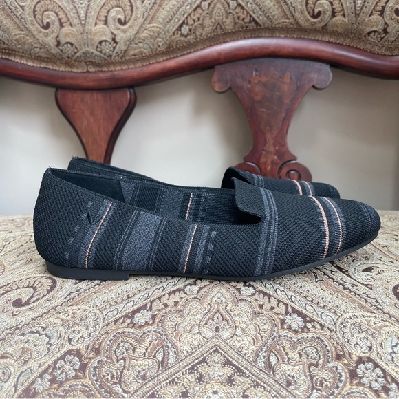 Vivaia Round Toe Striped Loafers Shoes Slip On Comfortable Washable Gray Size 8 - Picture 7 of 14